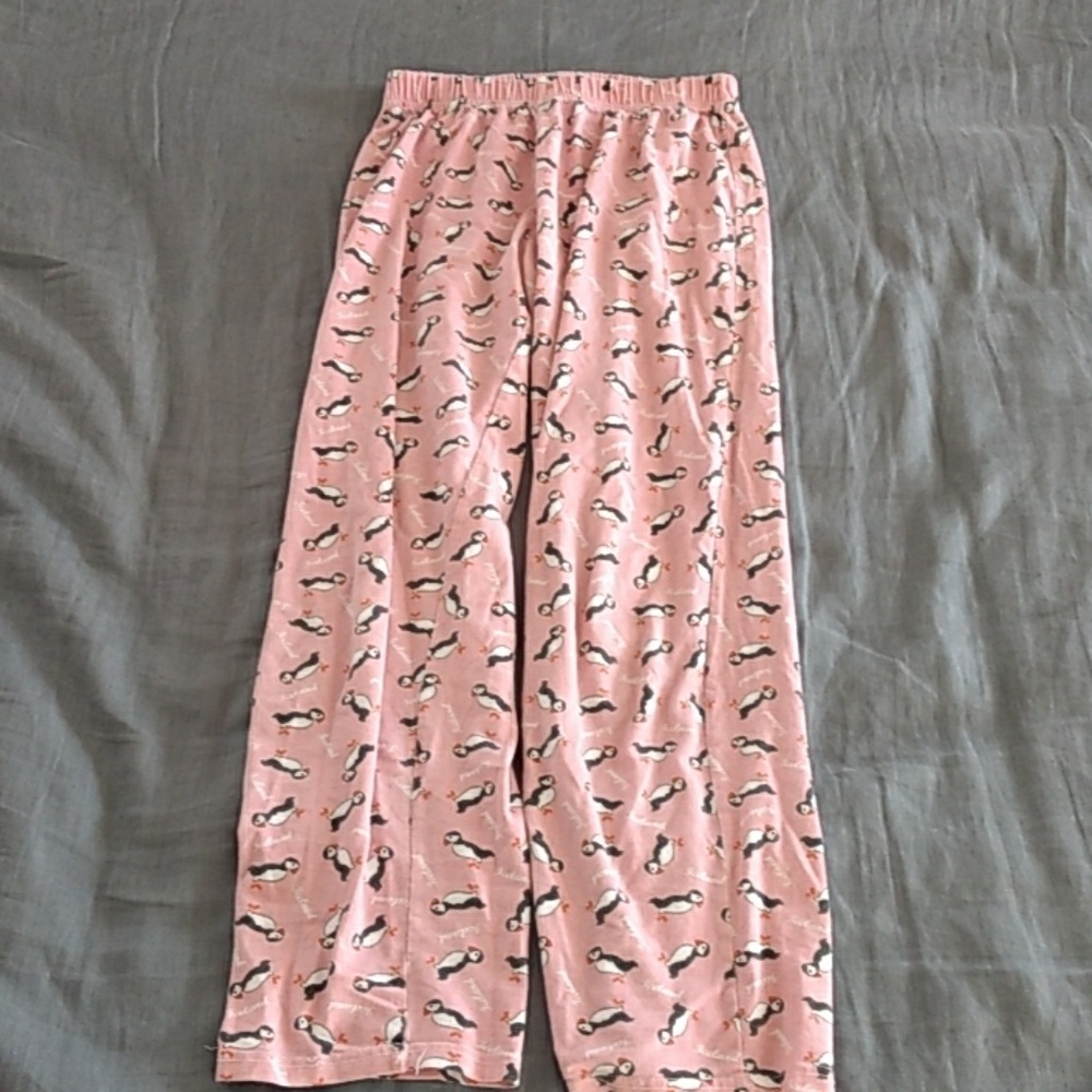 Pink iceland puffin pajama pants